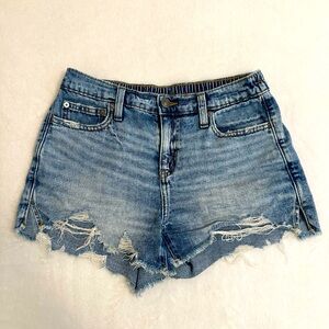 Aerie Blue Distressed Jean Shorts